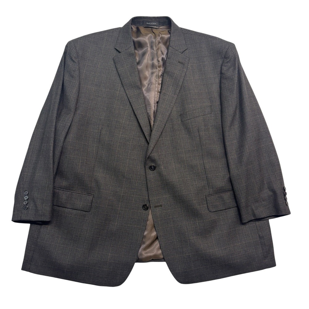 Ralph Lauren 52R‎ 52S Brown Houndstooth Blazer Jacket Sport Suit Coat Wool
